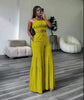 Women's Tiered Ruffle Wide-Leg Pants Set – Cropped Spaghetti Strap Top