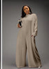 Relaxed Fit Long Sleeve Jumpsuit with Minimalist Design