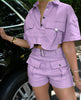 Utility Pocketed Short-Sleeve Shirt & Shorts Set