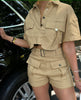 Utility Pocketed Short-Sleeve Shirt & Shorts Set