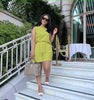 Women's Sleeveless Twin Sets with Waist Tie and Side Pockets