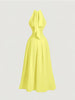 Sleeveless Halter Midi Dress with Button-Front Bodice