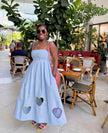 Women's contrast heart cutout spaghetti strap midi dress - view 1