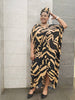 Women's Sleeveless Geometric Pattern Dress with Front Pleat Design, Loose Fit