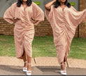 Geometric Draped V-Neck Dress