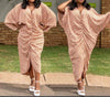 Geometric Draped V-Neck Dress