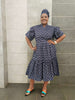 Women's Ruffled Sleeve Midi Traditional Dress