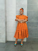 Women's Ruffled Sleeve Midi Traditional Dress
