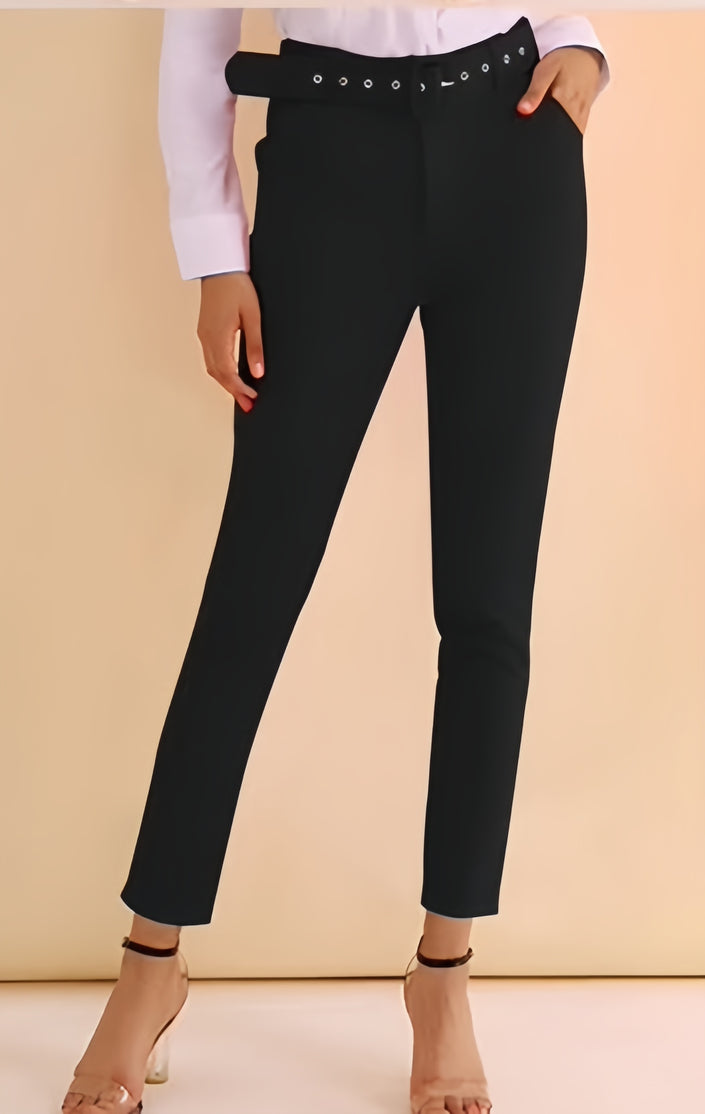 Modern High-Rise Trousers with Sleek Silhouette