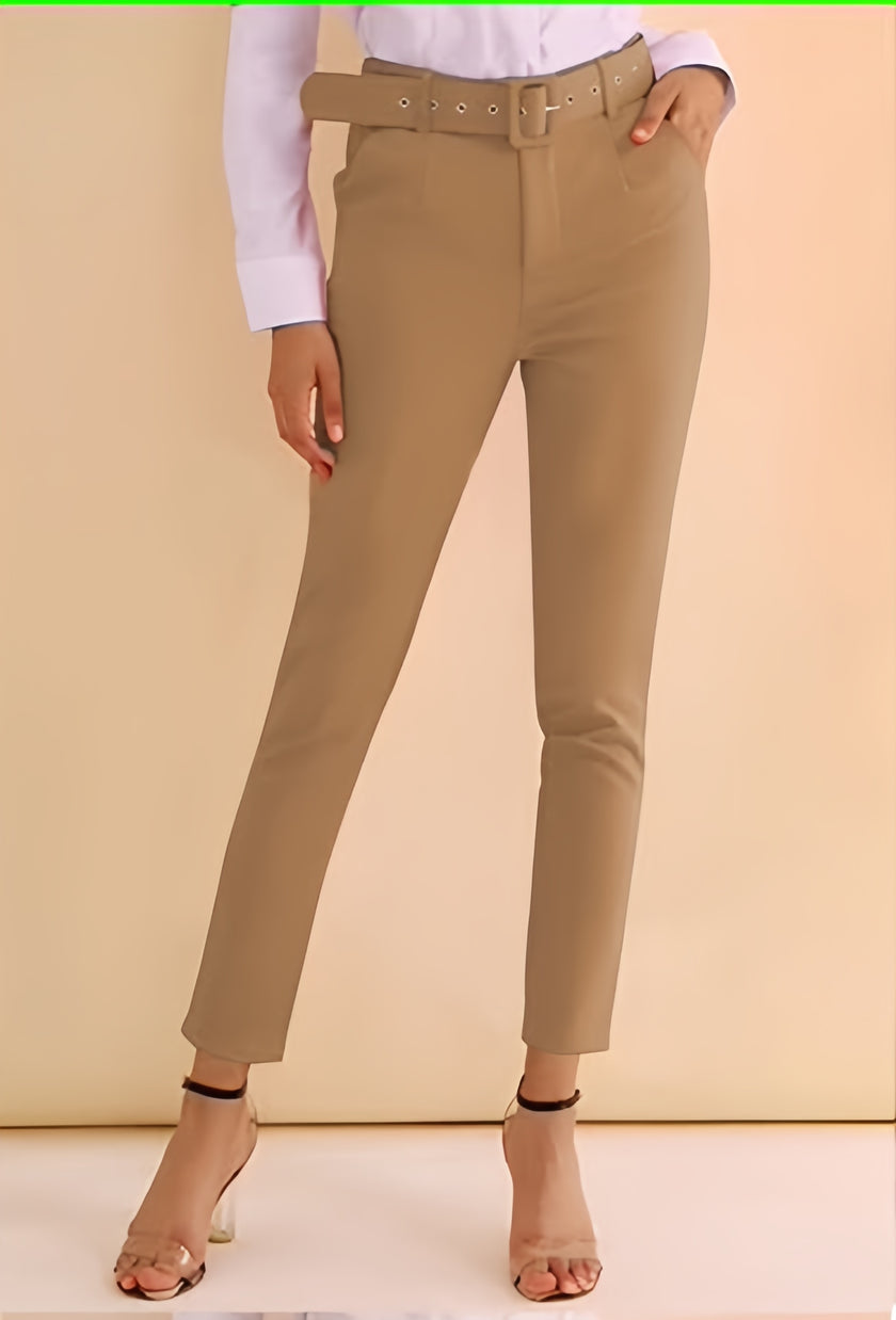 Modern High-Rise Trousers with Sleek Silhouette