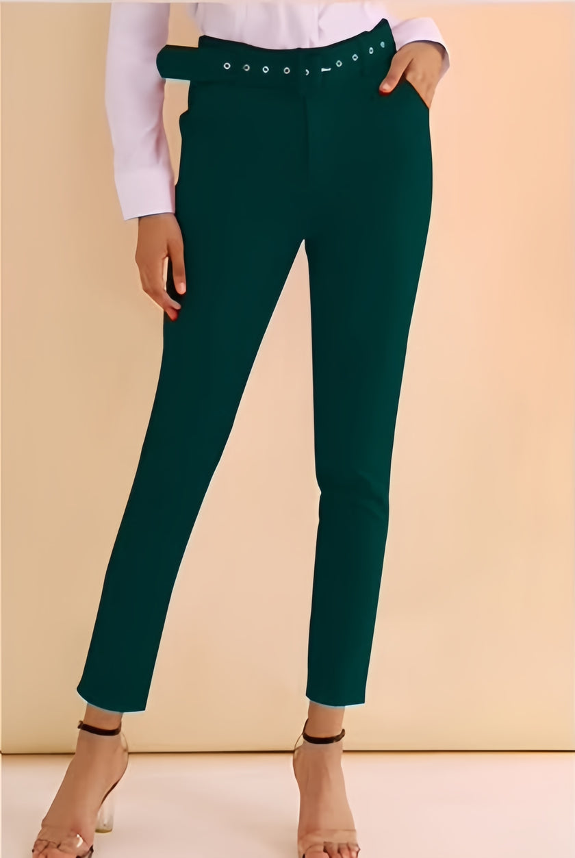 Modern High-Rise Trousers with Sleek Silhouette