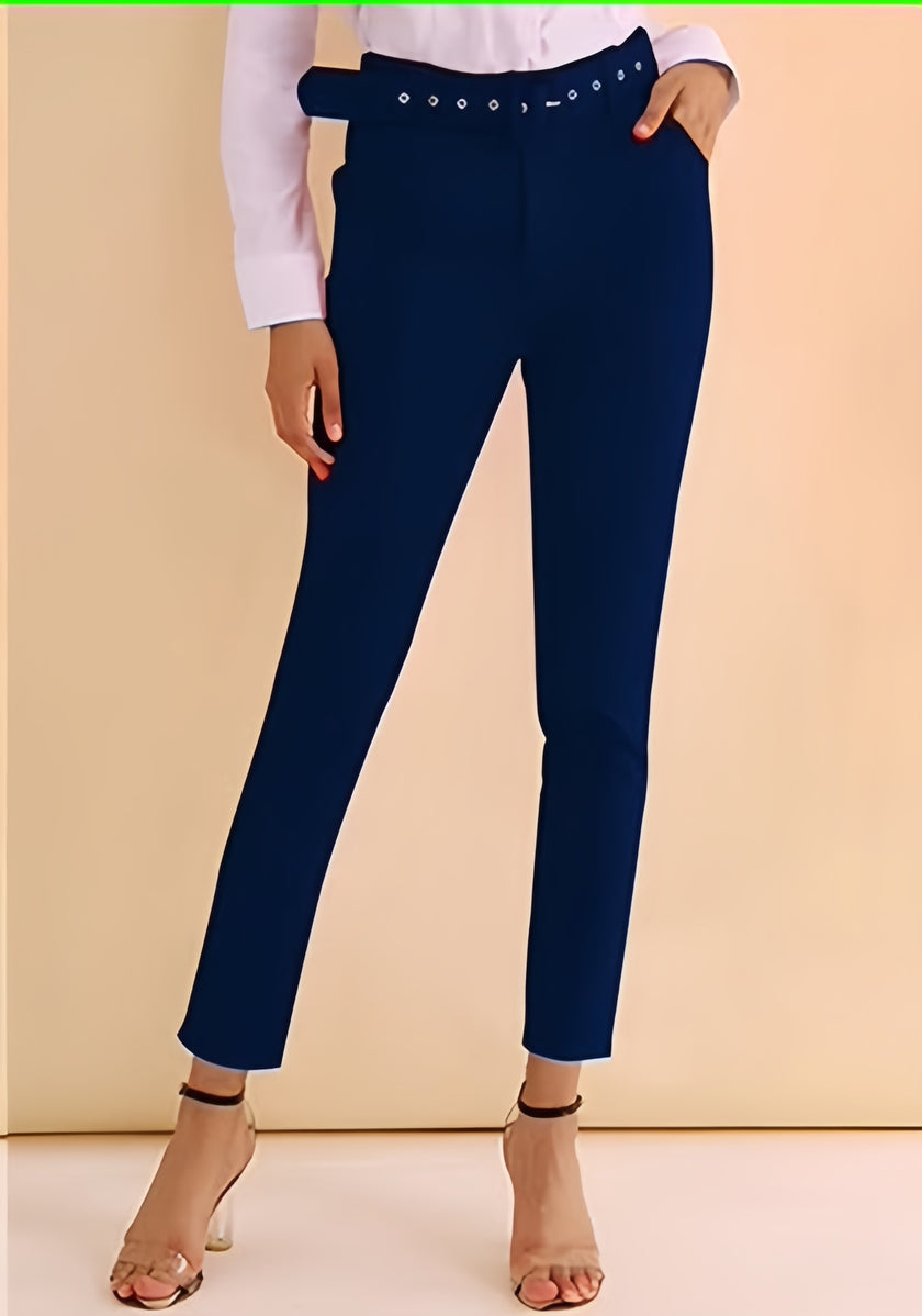 Modern High-Rise Trousers with Sleek Silhouette