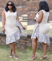 Ethnic Style Patchwork Ruffle Dress with Circular Totem