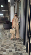 Loose Sleeveless Top and High-Waisted Wide-Leg Pants Two-Piece Set, Simple Solid Design