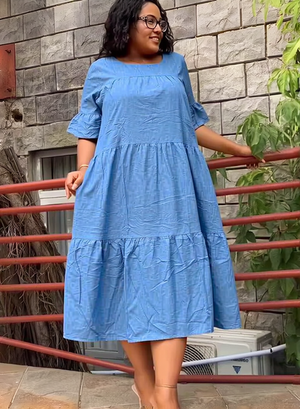 Dress Tiered Ruffle Sleeve Detail Casual Event