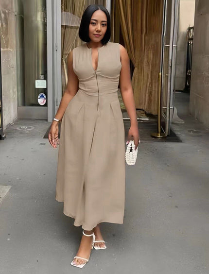 Mid-Length Fitted Bodice Dress