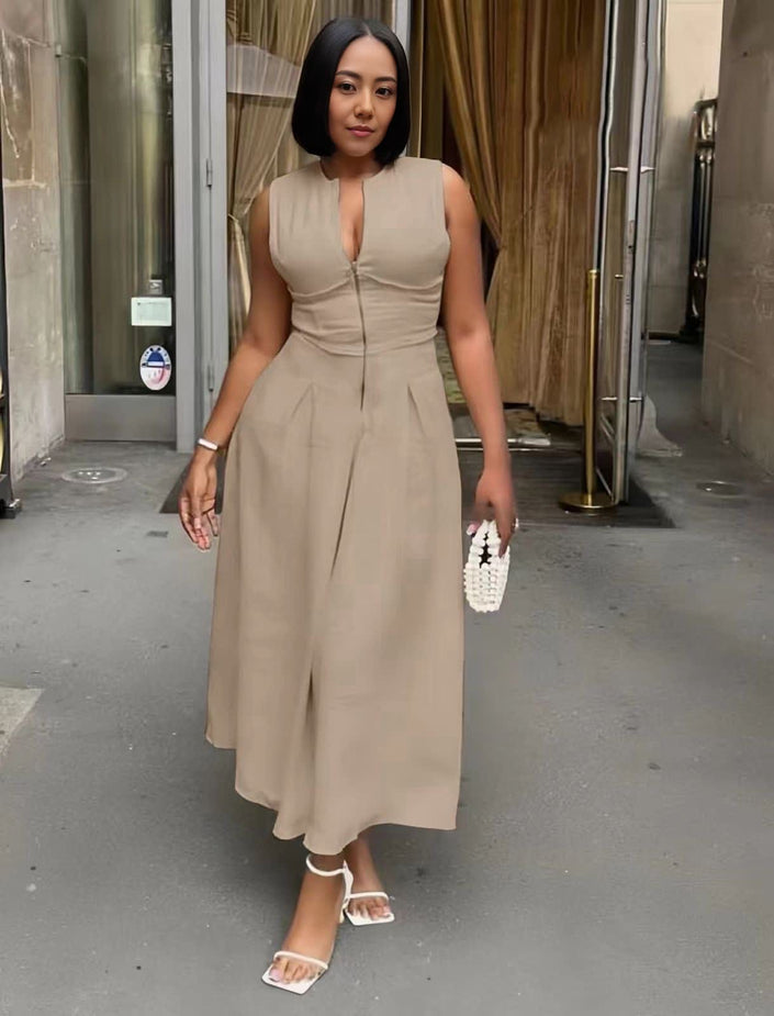 Mid-Length Fitted Bodice Dress