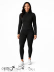 Women Active 2 Piece Set Stand Collar Zip Up Cropped Jacket Leggings For Workout Commute