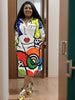 Abstract Art Print Knee-Length Dress
