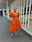 Elegant Floral Puff Sleeve Dress