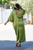 Loose V-Neck Long Sleeve Robe, Geometric Pattern Design