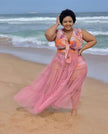 Tropical Leaf Print Knot-Front 3-Piece Swimwear