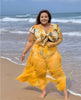 Tropical Leaf Print Knot-Front 3-Piece Swimwear