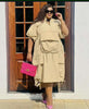 Loose-Fit Casual Dress with Drawstring Waist and Front Pocket Design