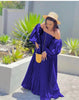 Off-Shoulder Gathered  Dress with Cinched Waist