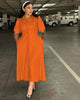 Puff Sleeve Shirt Dress｜Midi Length × Button Front × Fitted Waist