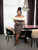 Off-Shoulder Ruffle Neckline Party Dress