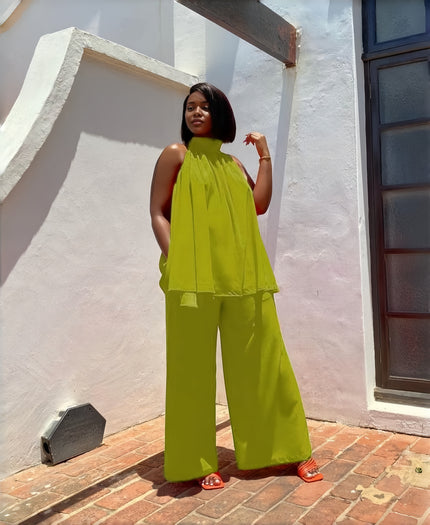 Flowy Twin Set Sleeveless Wide-Leg Chic Casual