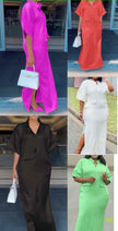 Short Sleeve Midi Dress