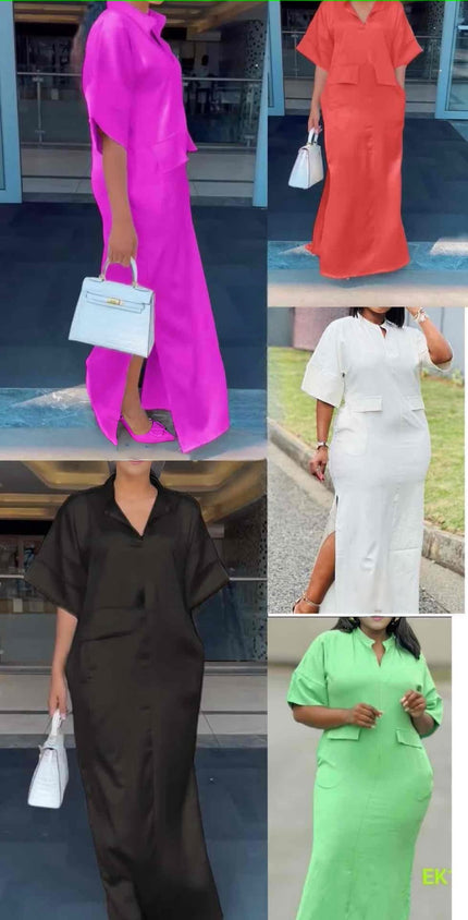 Dress Midi Short Sleeve Chic Casual Outfit