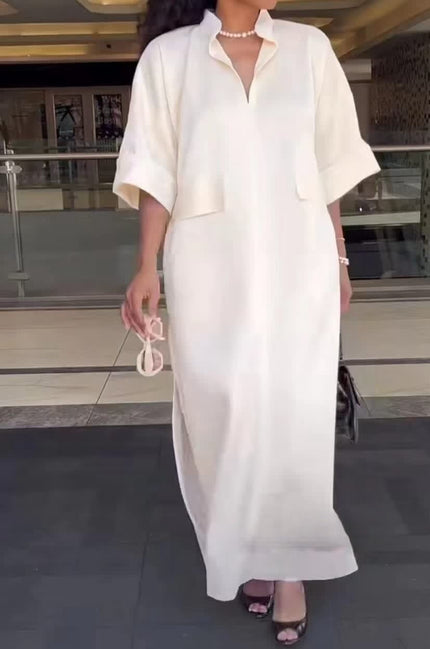 Dress Midi Short Sleeve Chic Casual Outfit