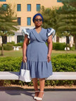 Ethnic Style Ruffle Sleeve Printed Dress  Vintage