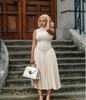 Elegant Waist-Defined A-Line Dress