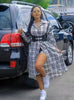 Checkered Button-Down Shirt Dress