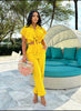 Short-Sleeve Knot Blouse with Relaxed Trousers Twin Set