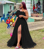 High Slit Statement Gown with Leg Reveal