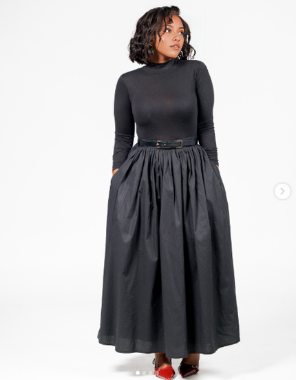 Maxi Skirt High Waist A-Line Chic Casual