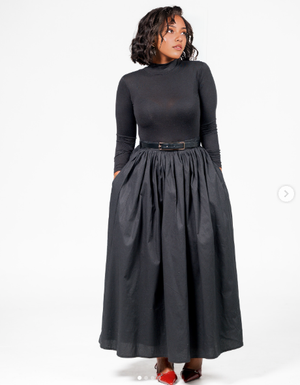 High-Waist A-Line Maxi Skirt