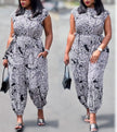 Spring/Summer Casual Printed Jumpsuit
