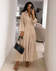 Women's collared pleated flared maxi casual dress - view 2