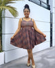 Women's Sleeveless Plaid Dress with Pleated Skirt and Adjustable Straps