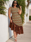 Ethnic Geometric Flare Dress