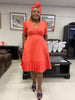 V-Neck Ruffle Hem Wrap Dress with Short Sleeves