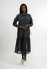 Mid-Length Button-Down Dress with Lace Hem