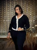 Knitted V-neck Trimmed Slim Fit Top