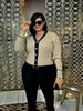Knitted V-neck Trimmed Slim Fit Top